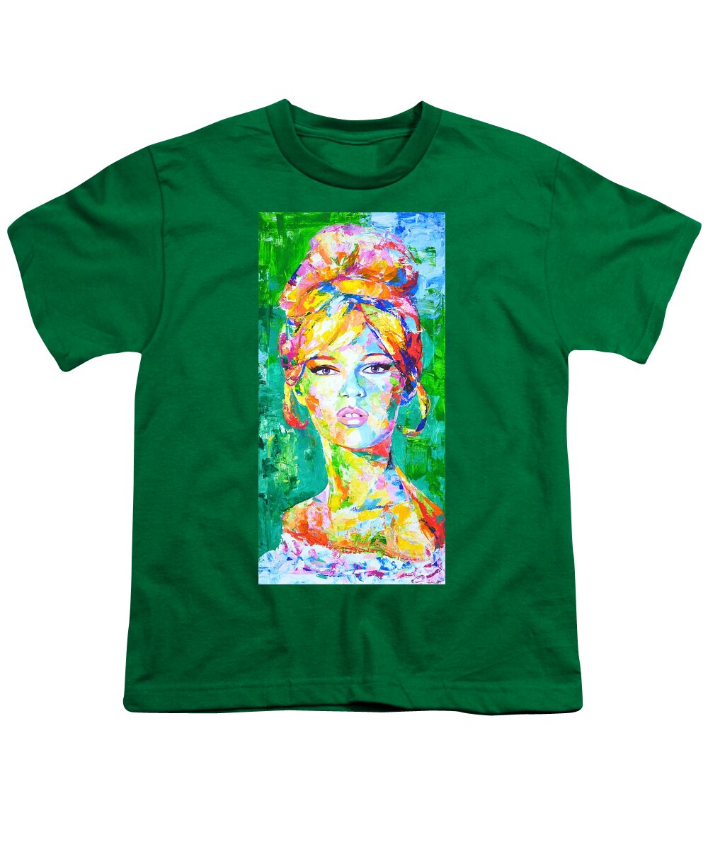 Brigitte Anne-marie Bardot Youth T-Shirt featuring the painting Brigitte Bardot by Iryna Kastsova