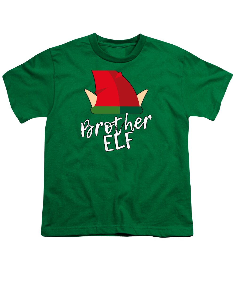 Christmas 2023 Youth T-Shirt featuring the digital art Brother Elf Christmas Costume by Flippin Sweet Gear