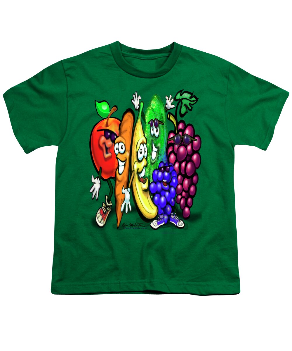 Food Youth T-Shirt featuring the digital art Food Rainbow by Kevin Middleton