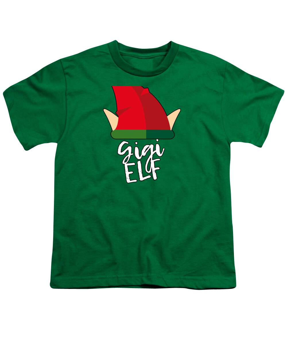 Christmas 2023 Youth T-Shirt featuring the digital art Gigi Elf Christmas Costume by Flippin Sweet Gear
