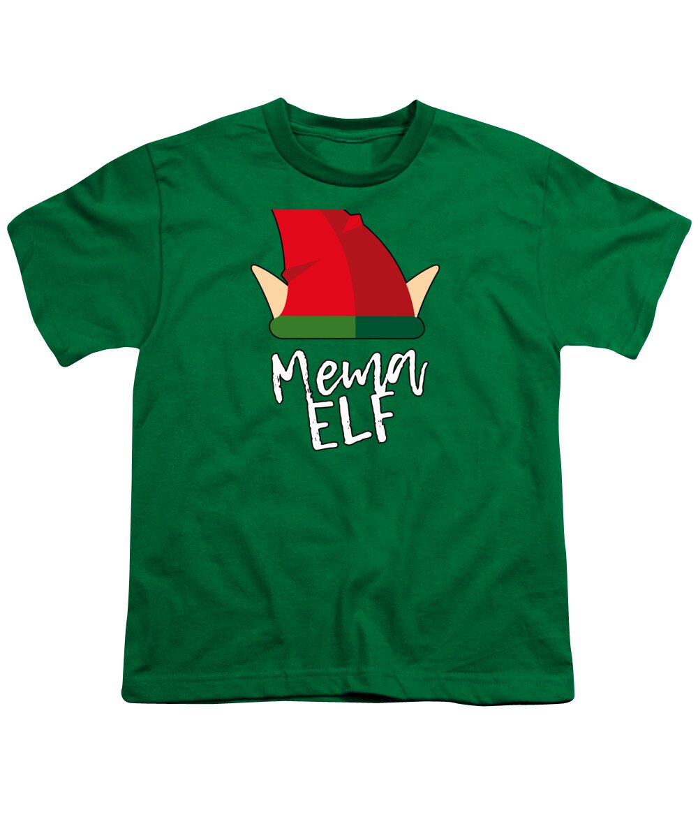 Christmas 2023 Youth T-Shirt featuring the digital art Mema Elf Christmas Costume by Flippin Sweet Gear