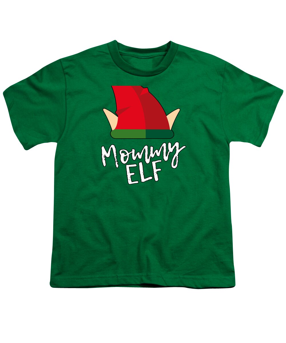 Christmas 2023 Youth T-Shirt featuring the digital art Mommy Elf Christmas Costume by Flippin Sweet Gear
