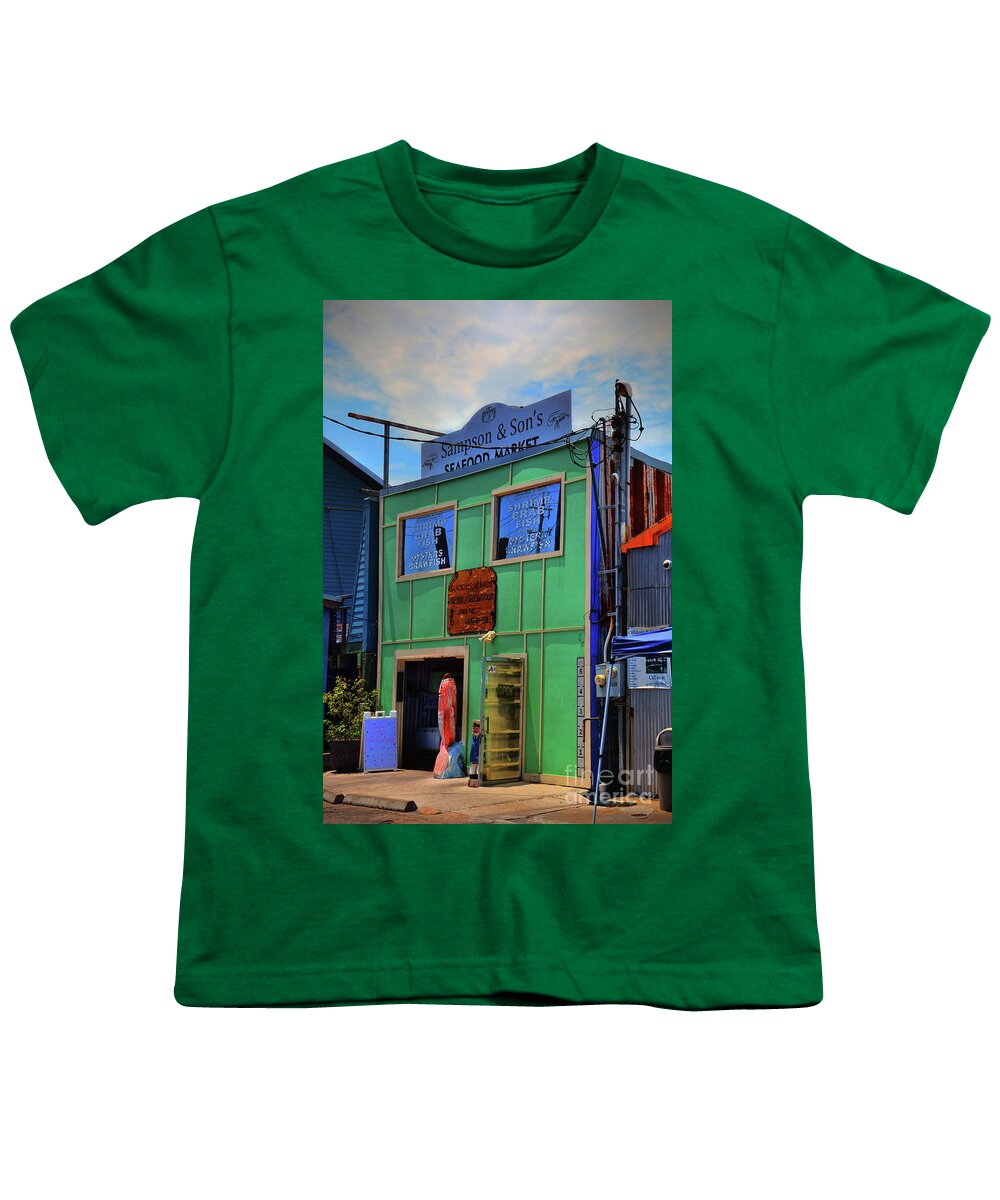 Sampson & Son's Seafood Youth T-Shirt featuring the photograph Seafood Market by Savannah Gibbs
