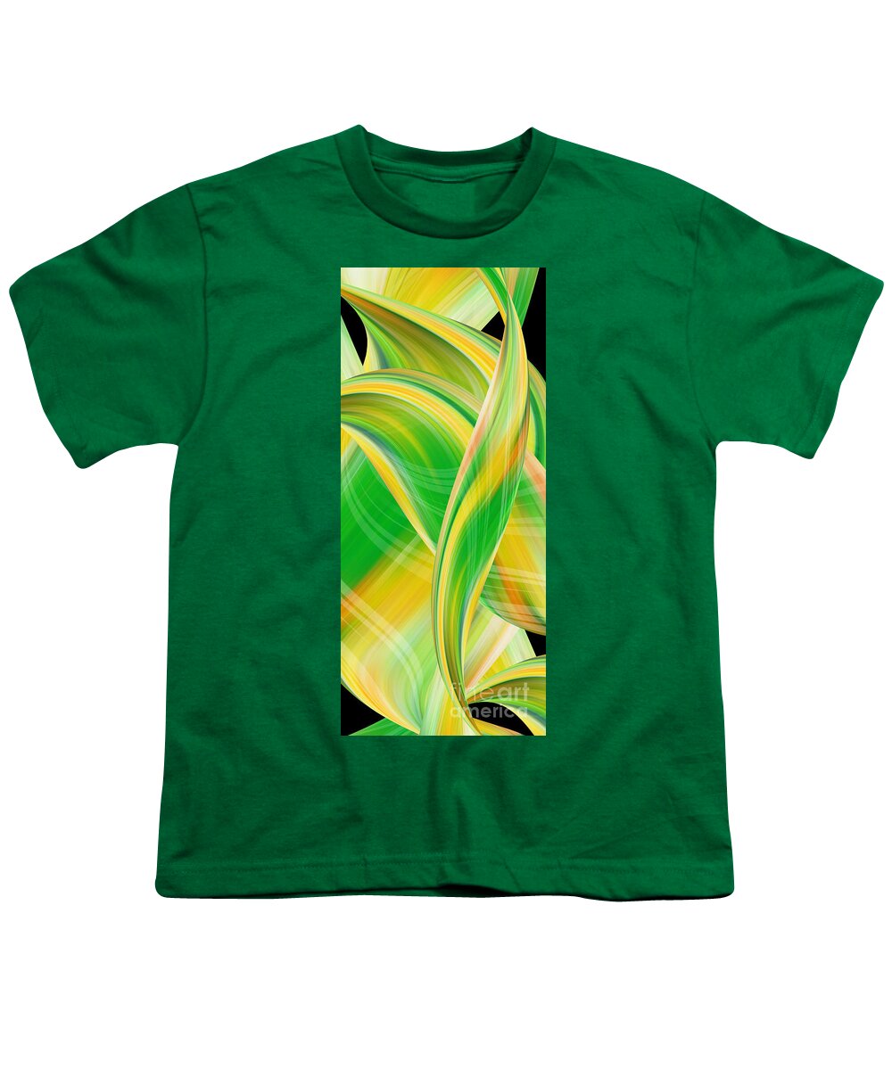 Painting Palette Knife Youth T-Shirt featuring the mixed media Vertical Modern Futuristic Waves Of Colors Contemporary Wall Art by Stefano Senise