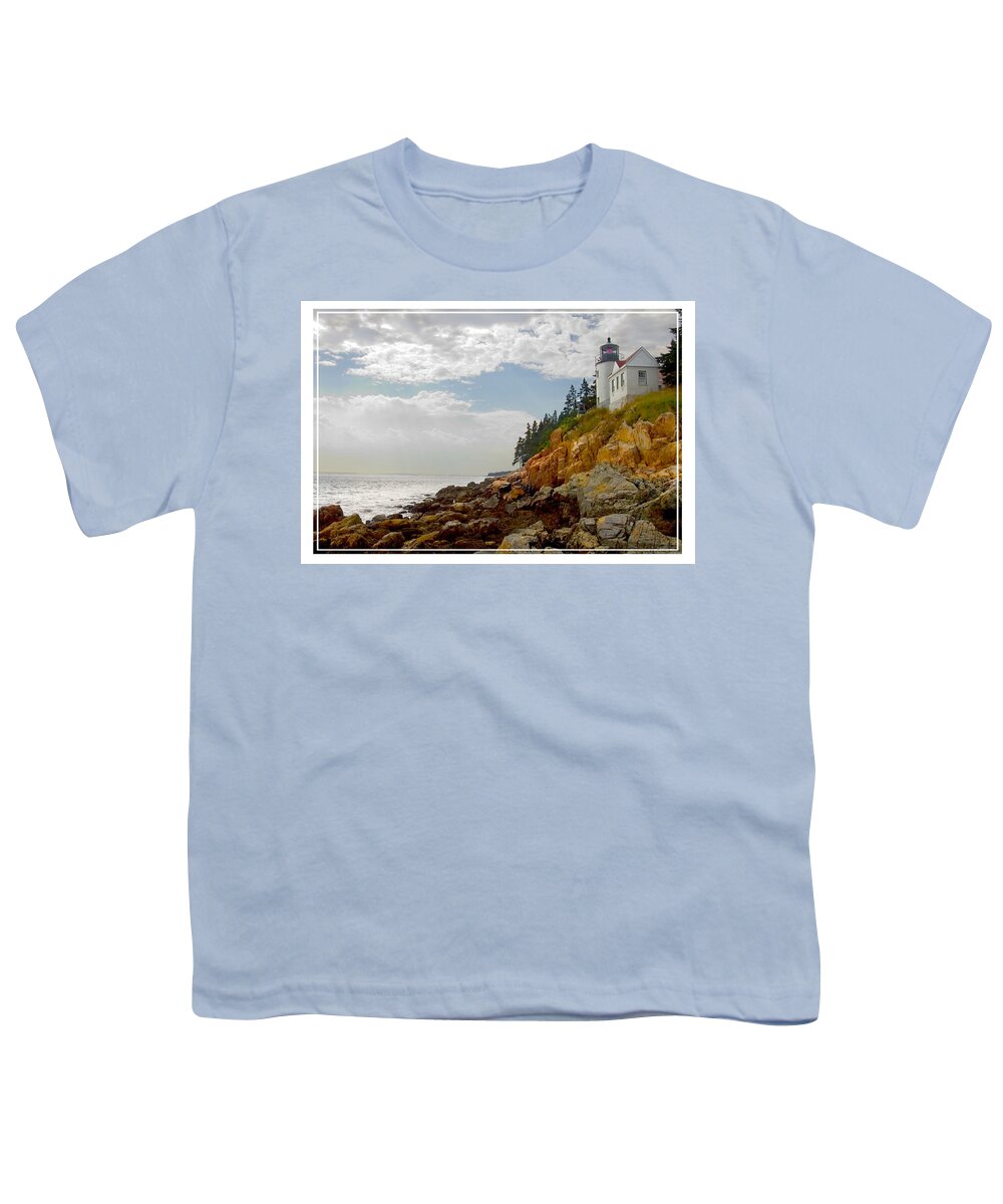 Maine Lighthouse Youth T-Shirt featuring the photograph Bass Harbor Head Lighthouse #2 by Mike McGlothlen