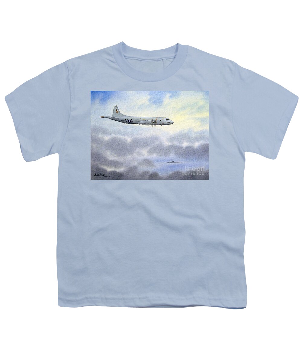 Aircraft Paintings Youth T-Shirt featuring the painting P-3 Orion by Bill Holkham
