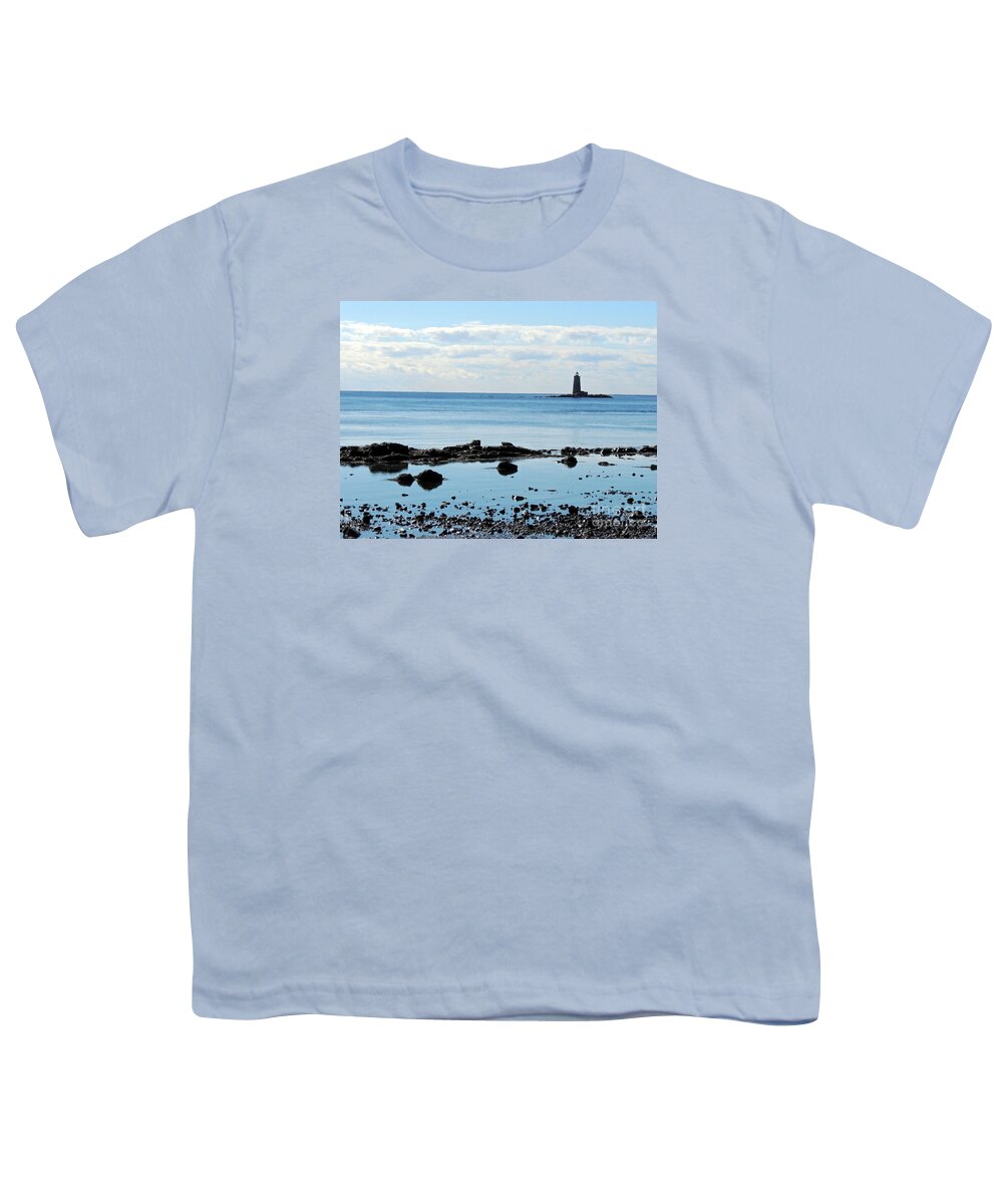 Seascape Youth T-Shirt featuring the photograph Whaleback Lighthouse by Marcia Lee Jones