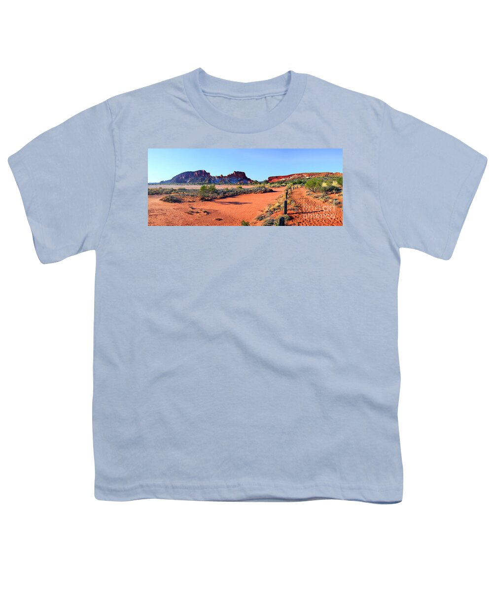 Rainbow Valley Outback Landscape Central Australia Australian Northern Territory Panorama Panoramic Clay Pan Dry Arid Youth T-Shirt featuring the photograph Rainbow Valley by Bill Robinson