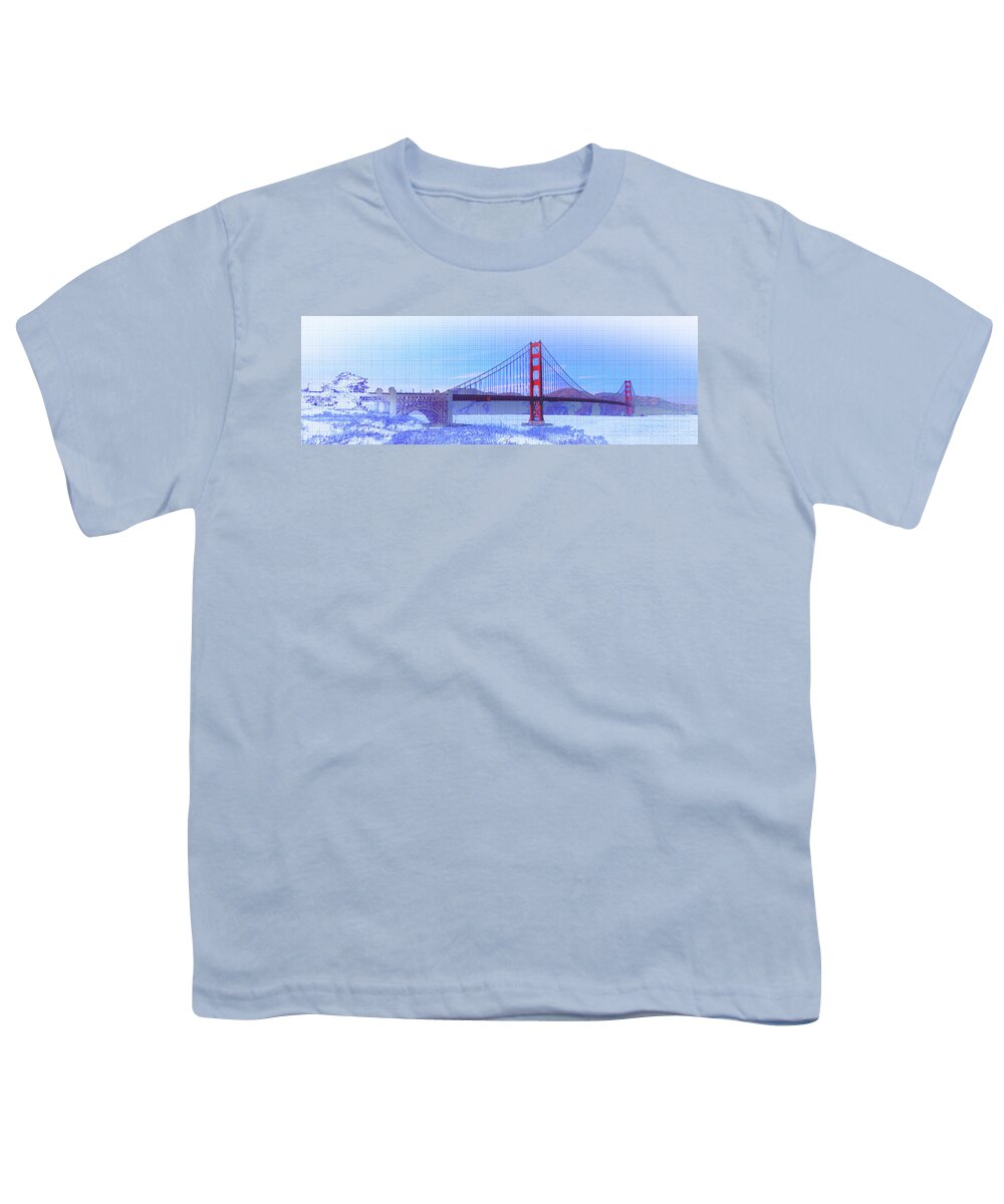 Photography Youth T-Shirt featuring the photograph Suspension Bridge Over The Pacific #2 by Panoramic Images