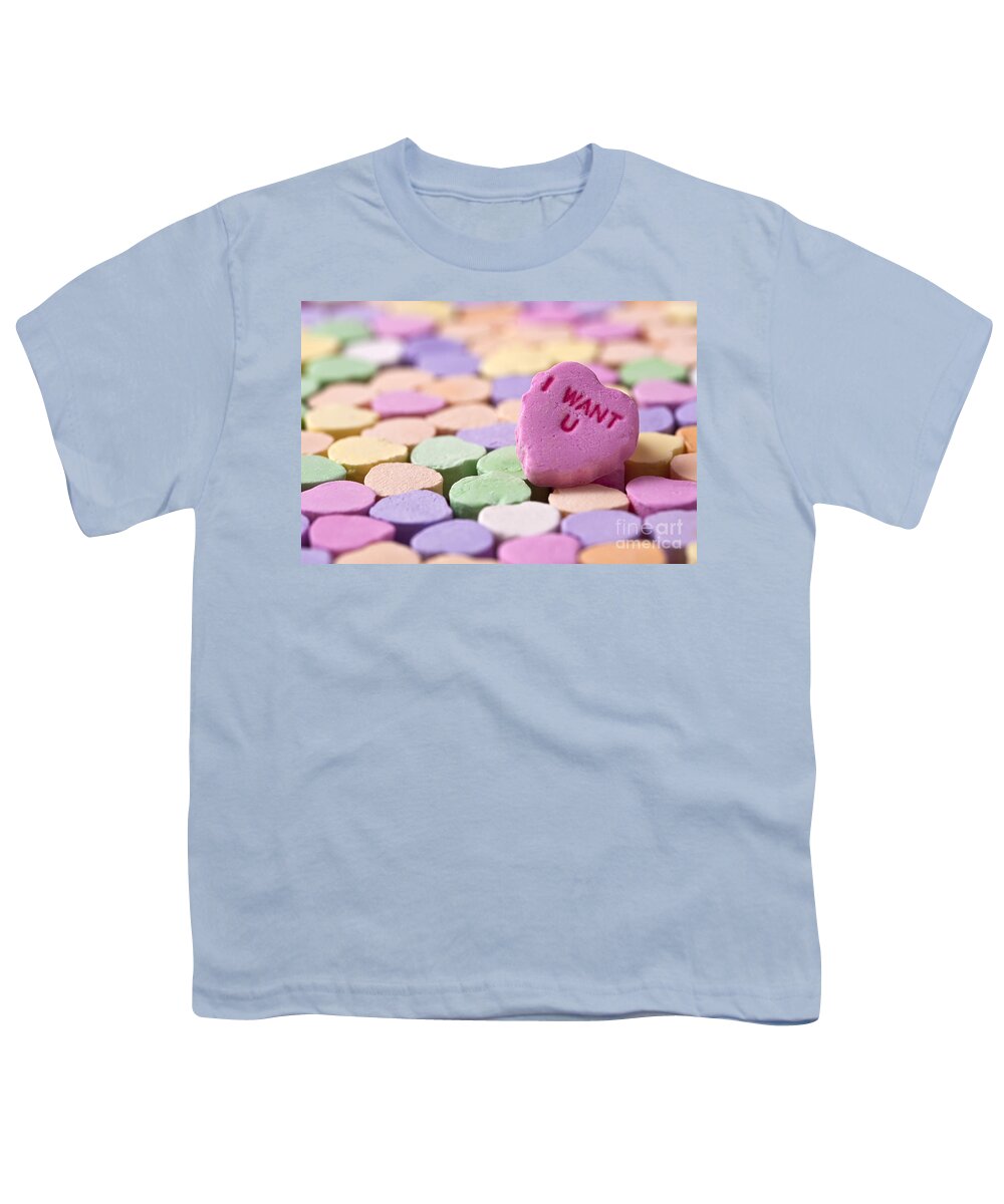 American Culture Youth T-Shirt featuring the photograph Valentines Day Candies #2 by Jim Corwin