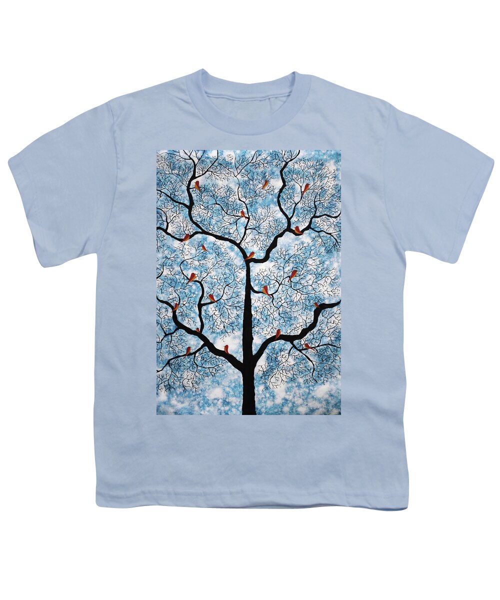 Treescape Youth T-Shirt featuring the painting A lazy afternoon by Sumit Mehndiratta