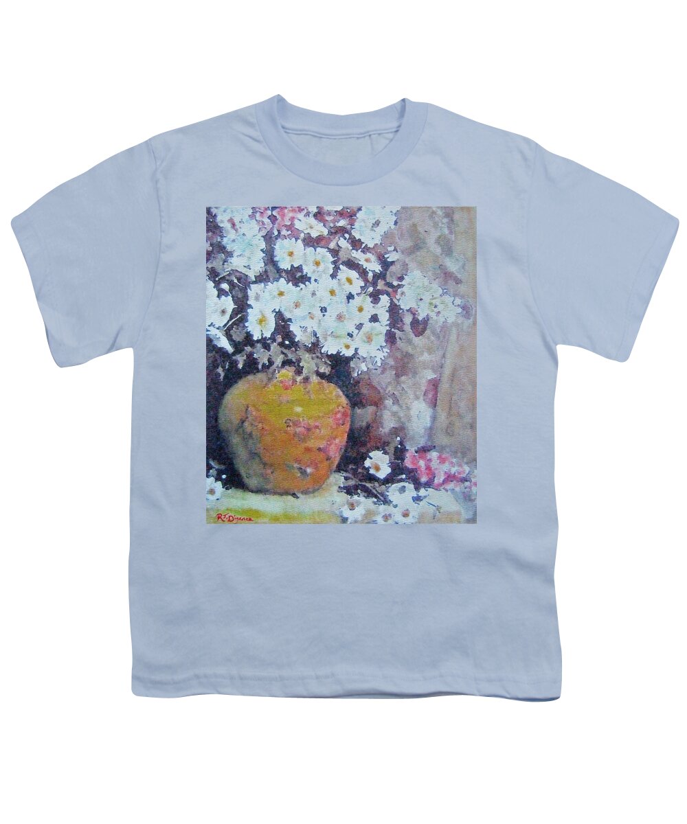 Daisies Youth T-Shirt featuring the painting Abundance of Daisies by Richard James Digance