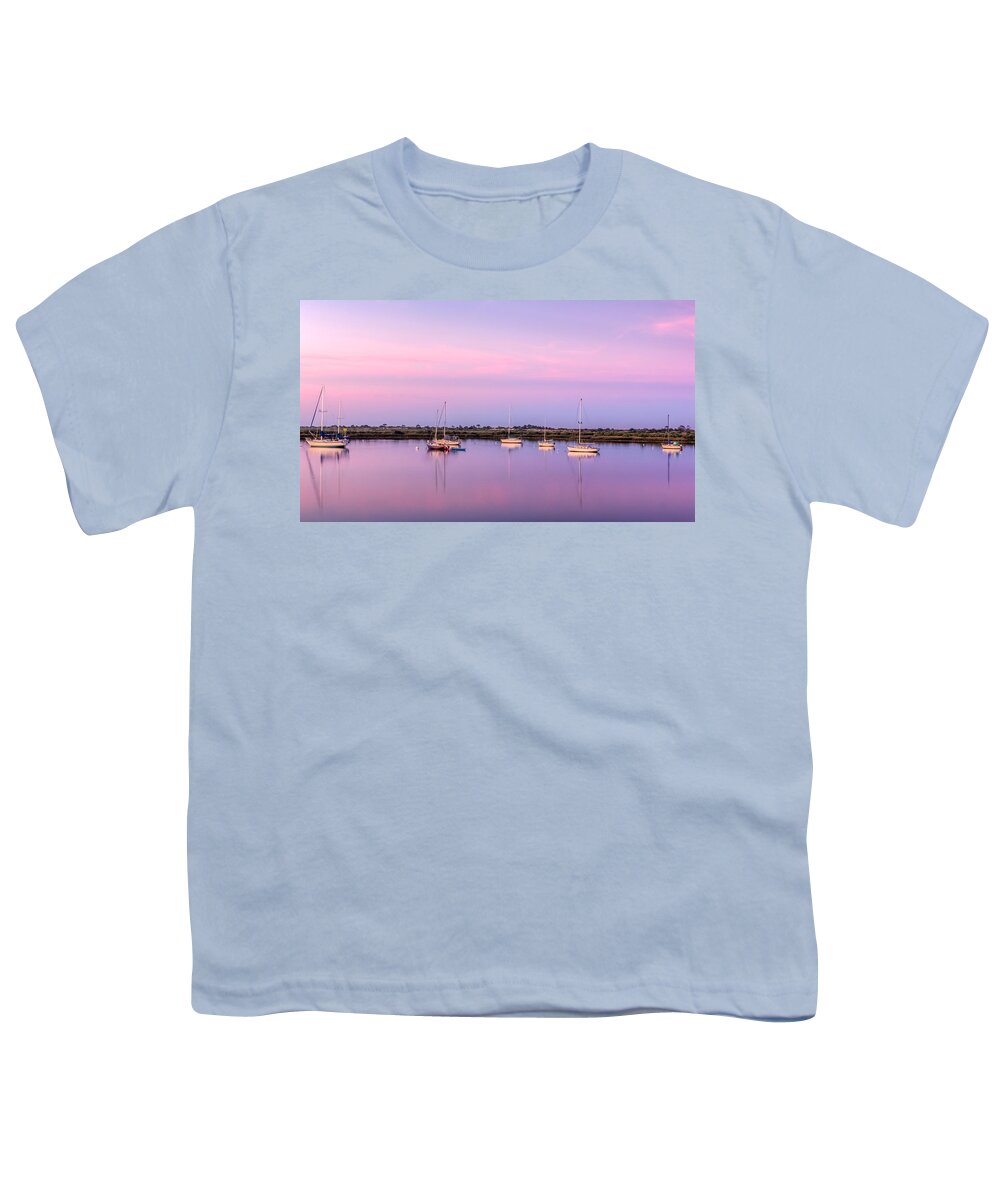 Anastasia Youth T-Shirt featuring the photograph Anchored at Dusk by Traveler's Pics