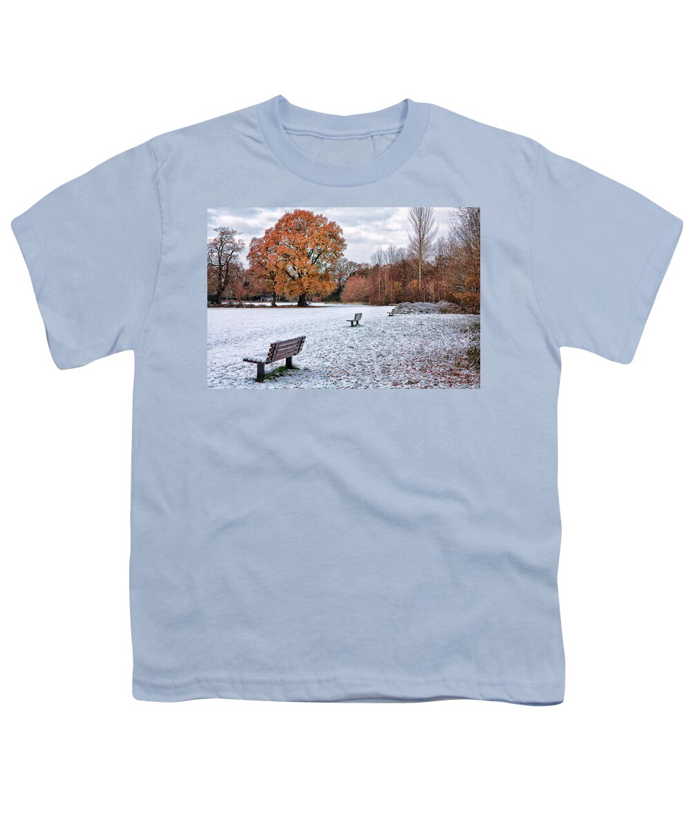 Shirley Mitchell Youth T-Shirt featuring the photograph Autumn meet Winter by Shirley Mitchell