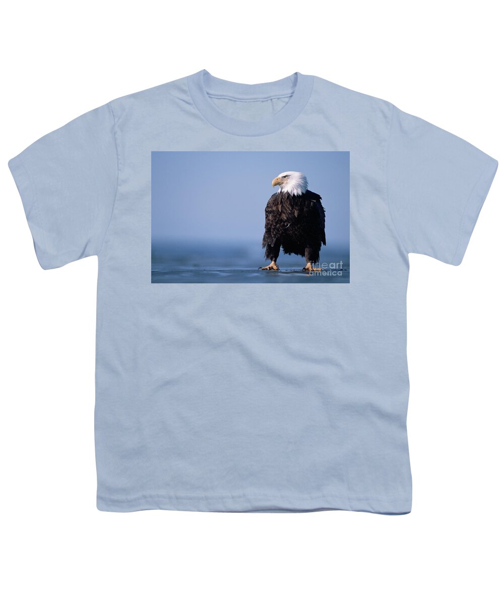 00343884 Youth T-Shirt featuring the photograph Bald Eagle At Low Tide by Yva Momatiuk John Eastcott