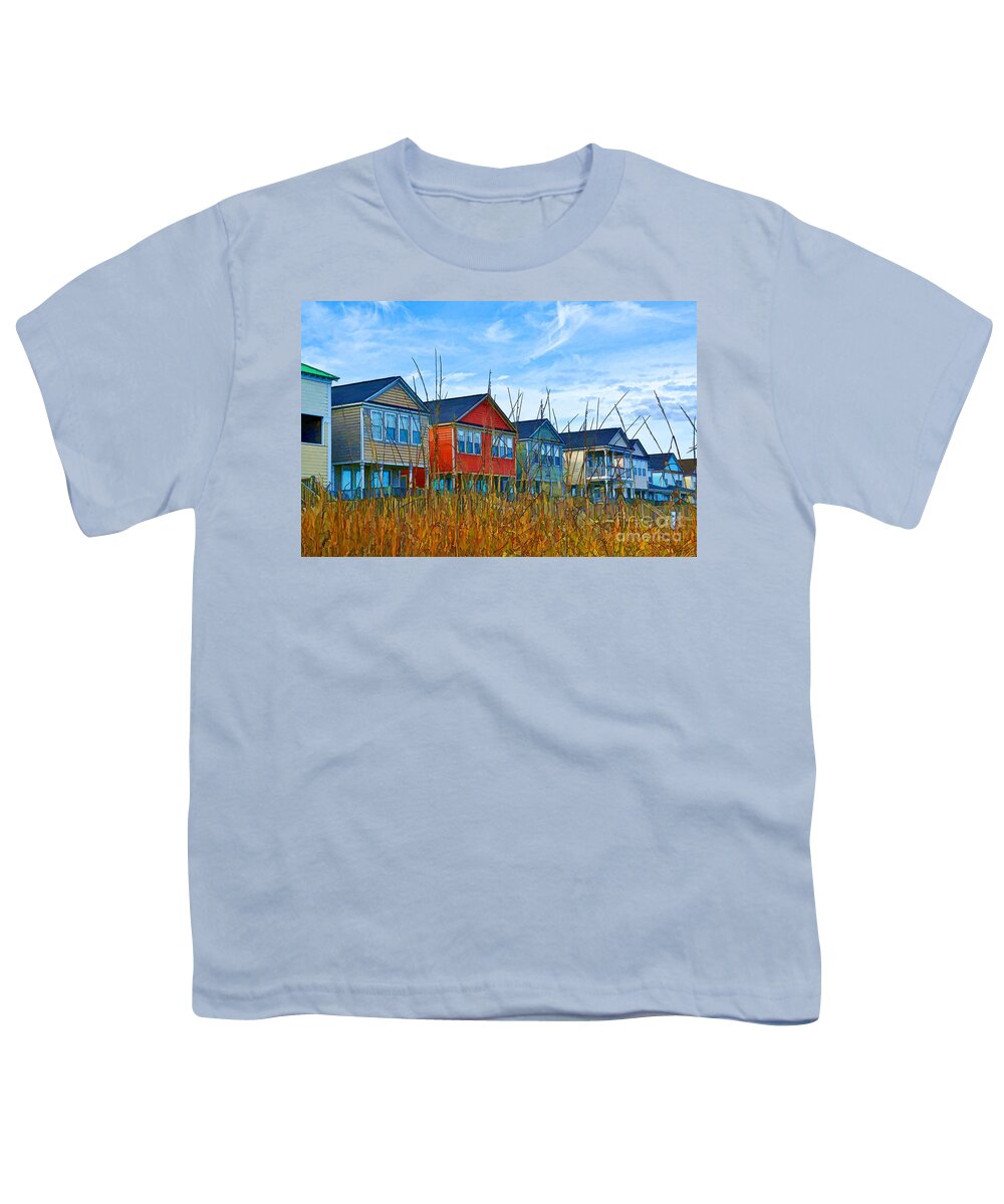 Architeture Youth T-Shirt featuring the photograph Beach Homes by Kathy Baccari