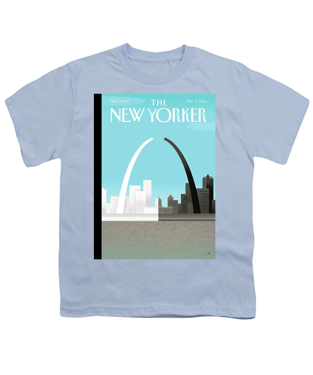 Black Youth T-Shirt featuring the painting Broken Arch by Bob Staake