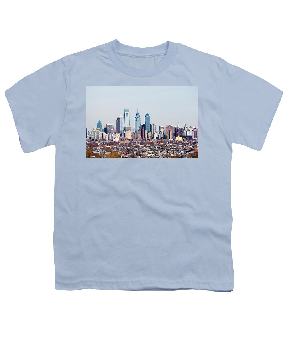 Photography Youth T-Shirt featuring the photograph Buildings In A City, Comcast Center by Panoramic Images