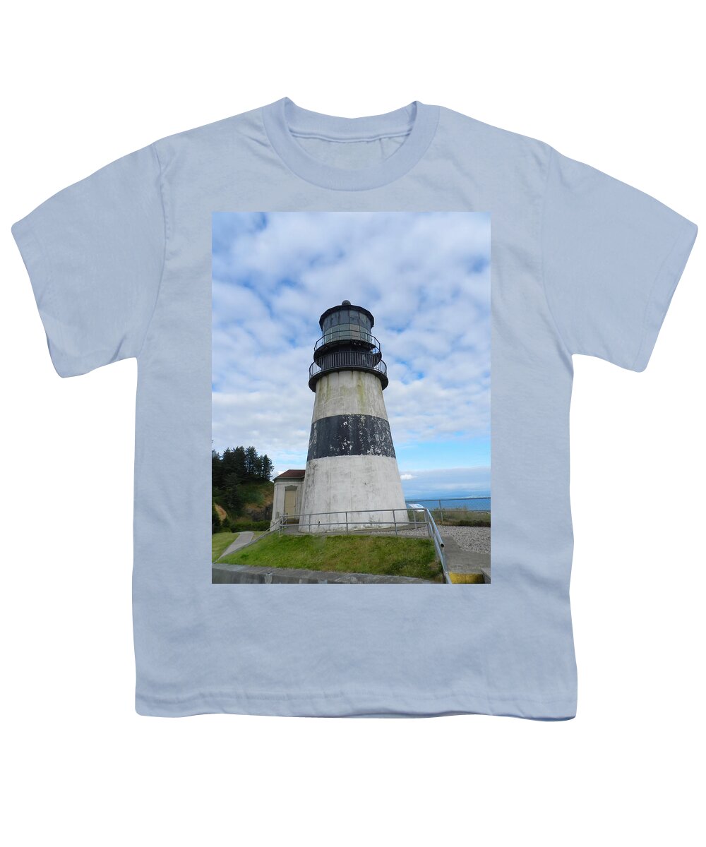 Lighthouse Youth T-Shirt featuring the photograph Cape Disappointment Lighthouse 3 by Cathy Anderson