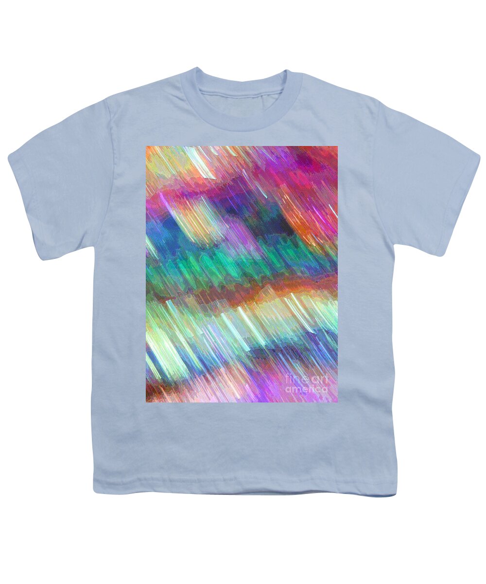Mixed Media Series Depicting My Conception Of The Afterlife Journey To Eternity As A Chromatic Kaleidoscope Of Celeritas (the C In E=mc2 Youth T-Shirt featuring the mixed media Celeritas 14 by Leigh Eldred