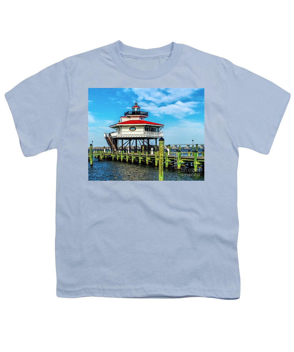 Choptank Youth T-Shirt featuring the photograph Choptank Lighthouse Maryland by Nick Zelinsky Jr