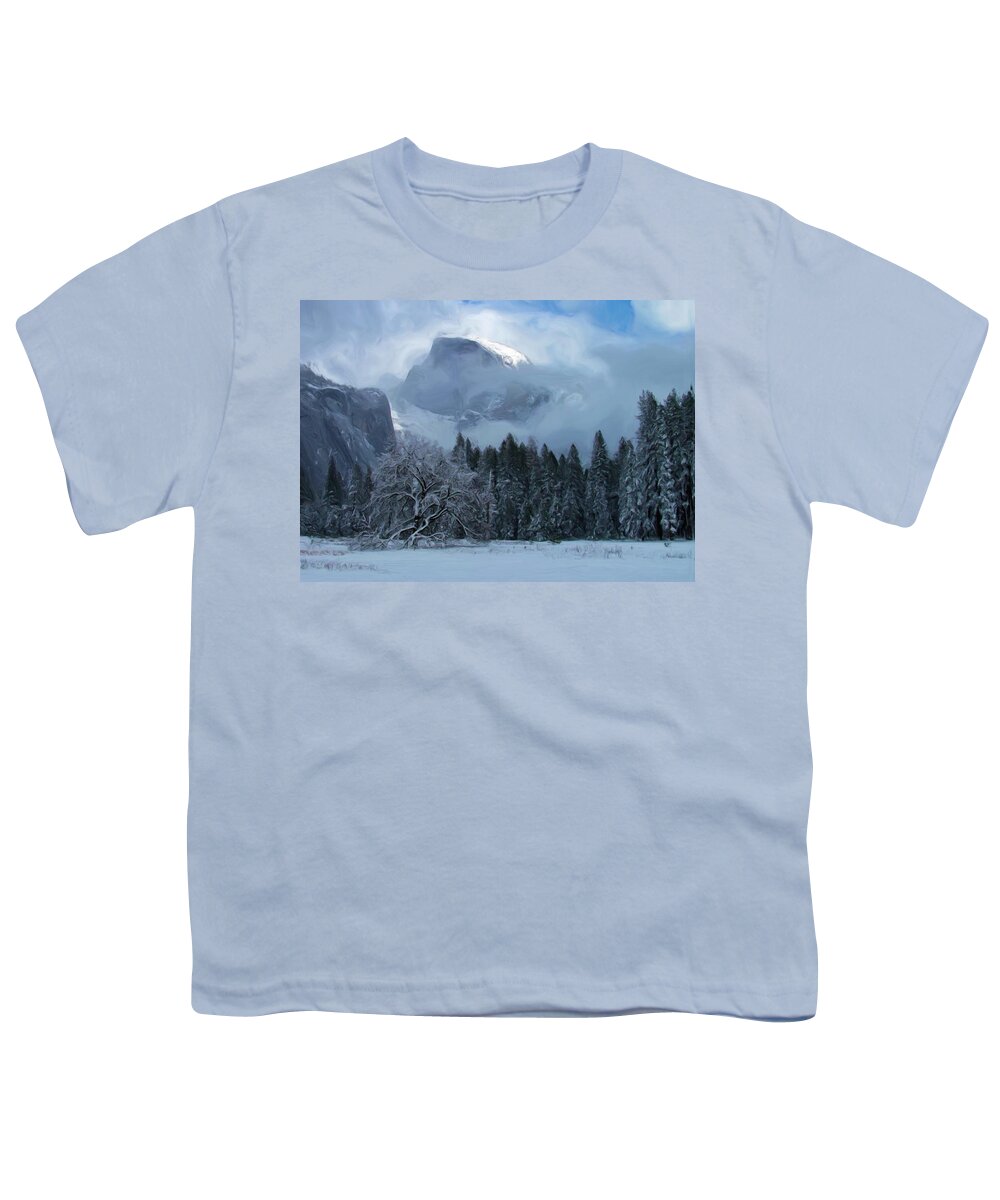 Half Dome Youth T-Shirt featuring the photograph Cloaked In A Snow Storm by Heidi Smith