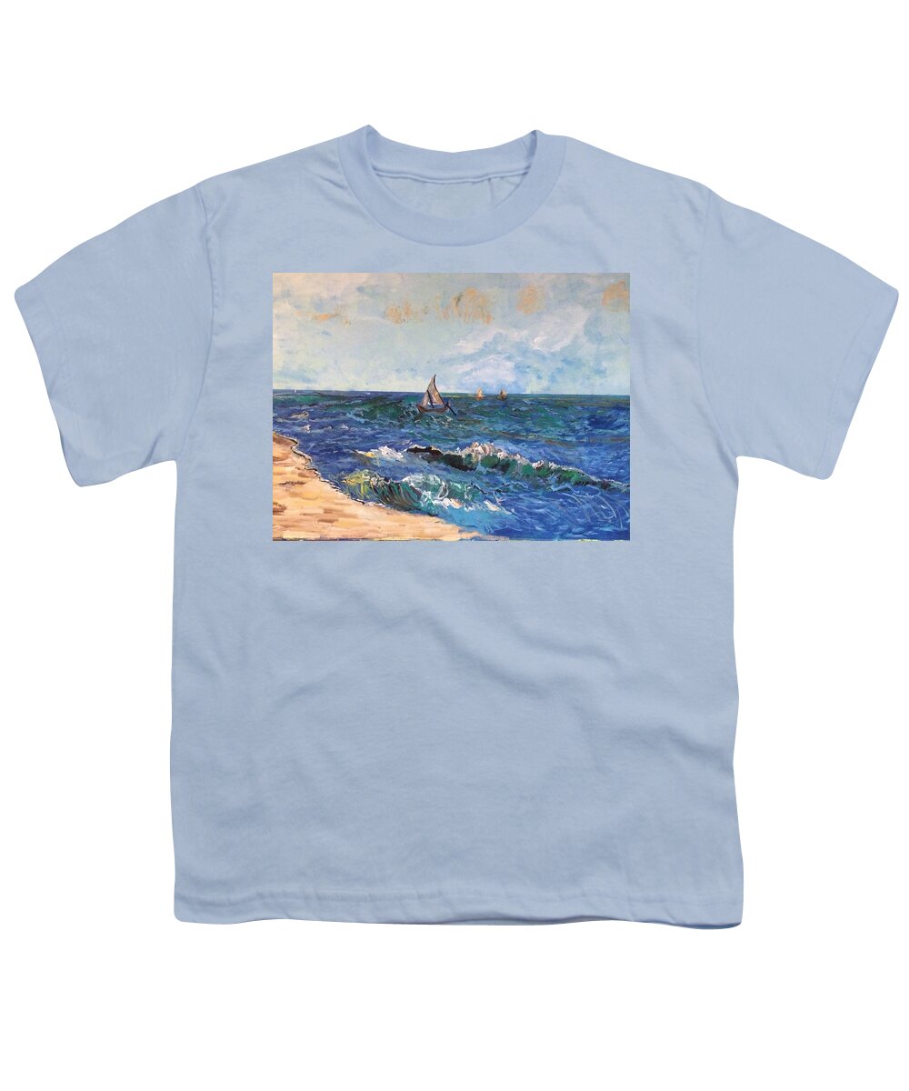 Vangogh Youth T-Shirt featuring the painting Come Sail With Me by Belinda Low