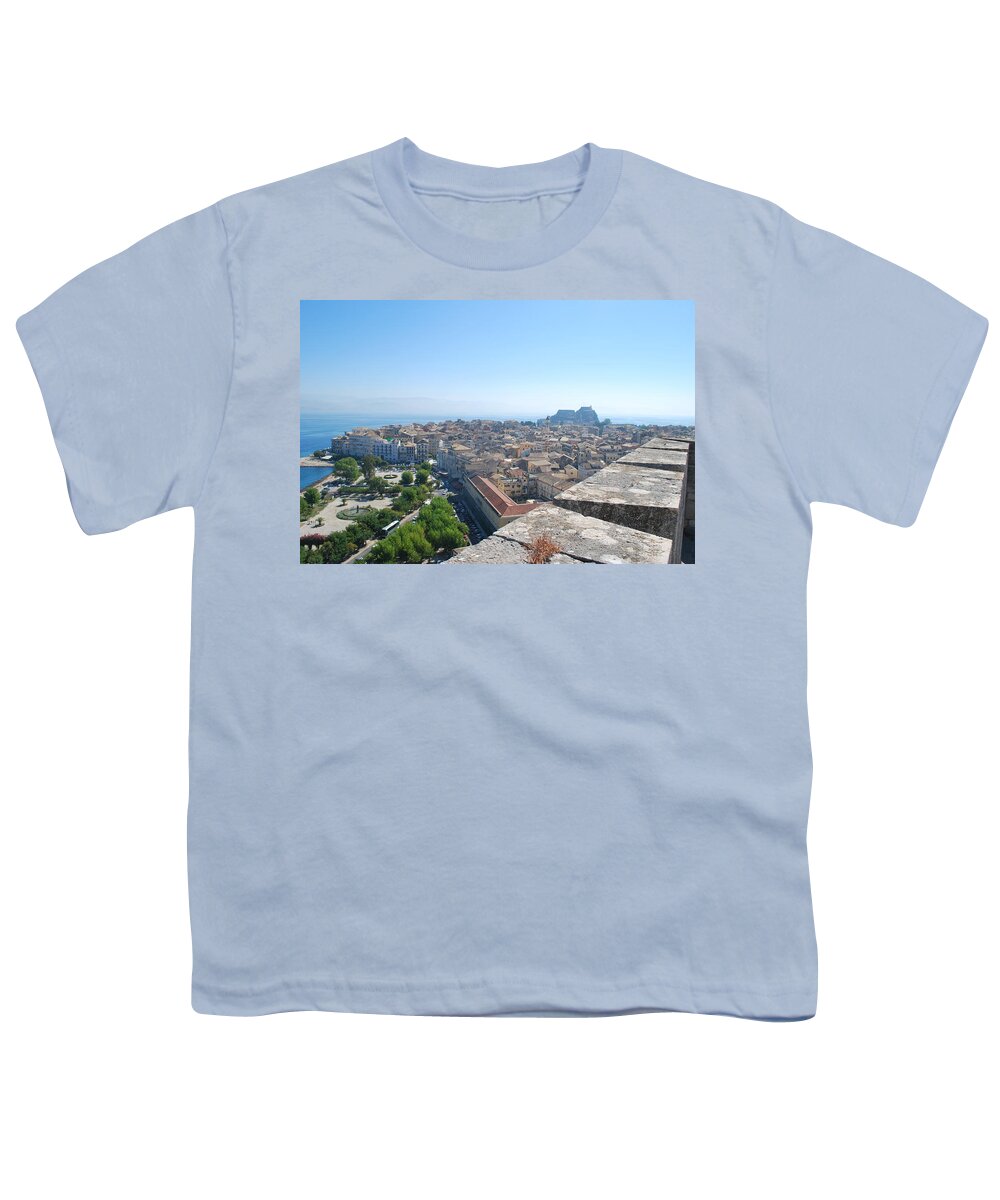 Corfu City Youth T-Shirt featuring the photograph Corfu City by George Katechis