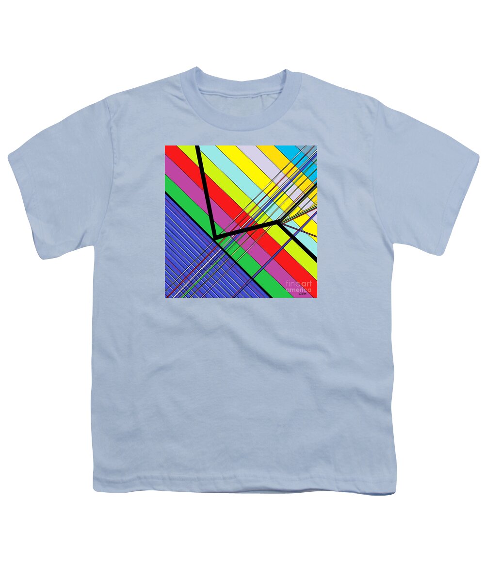 Diagonal Youth T-Shirt featuring the painting Diagonal Color by Eloise Schneider Mote