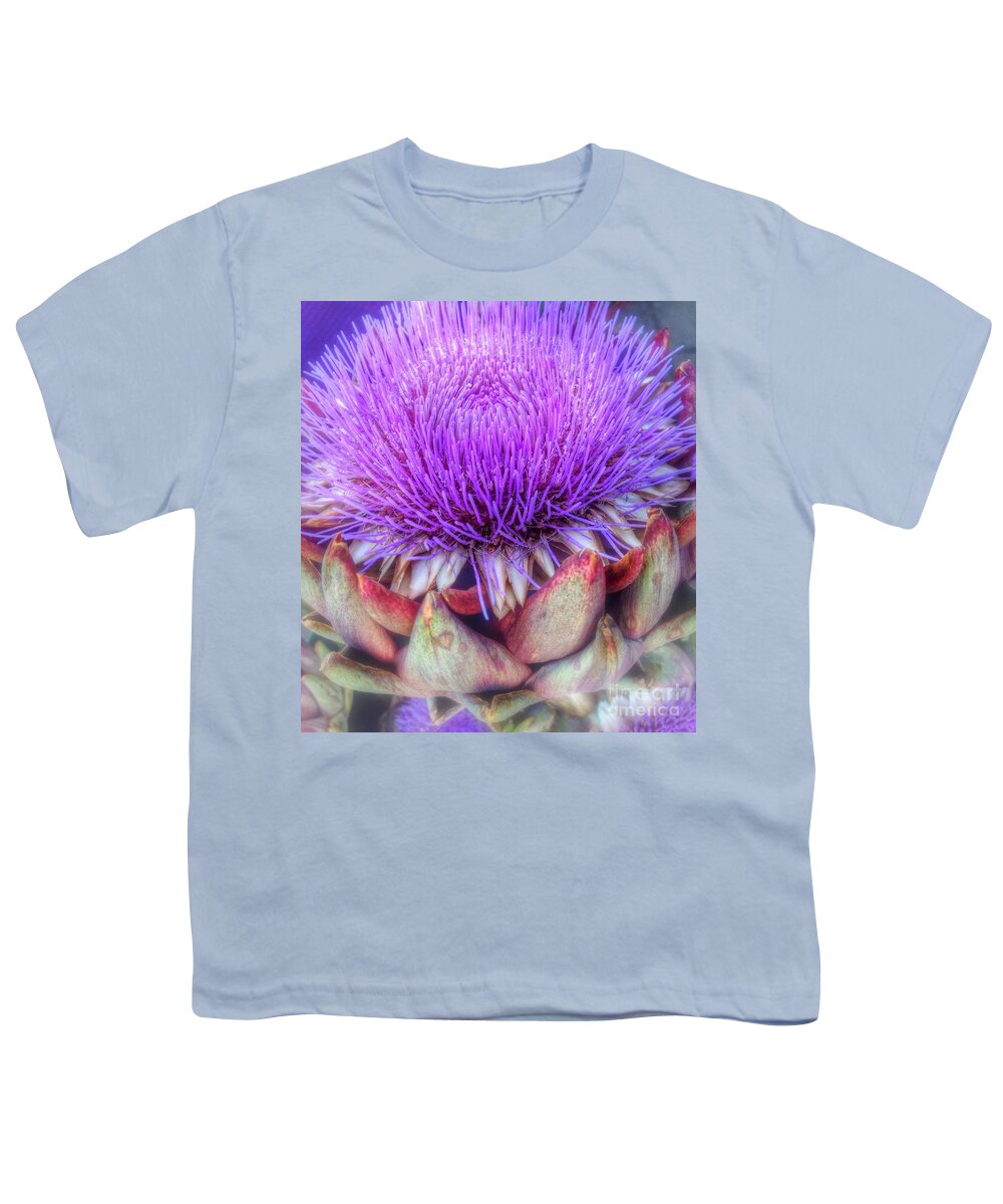 Flowering Artichoke Youth T-Shirt featuring the photograph Flowering Artichoke by Susan Garren