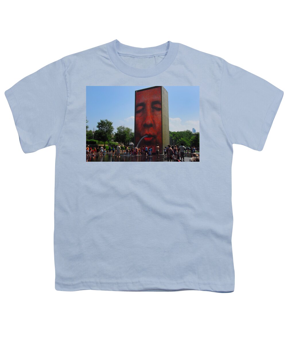 Chicago Youth T-Shirt featuring the photograph Fountain Fun by Lynn Bauer