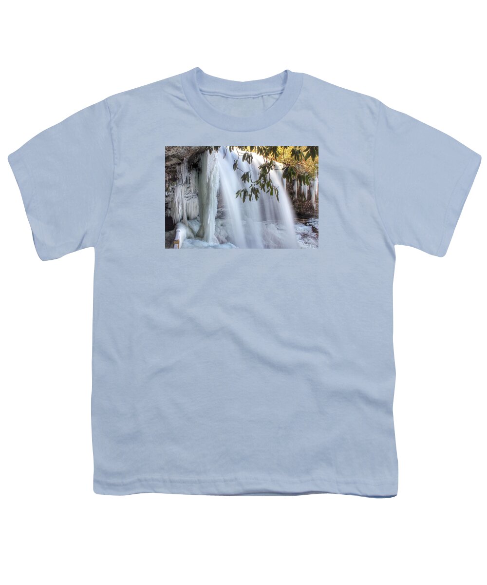 Dry Falls Youth T-Shirt featuring the photograph Frozen Dry Falls by Chris Berrier