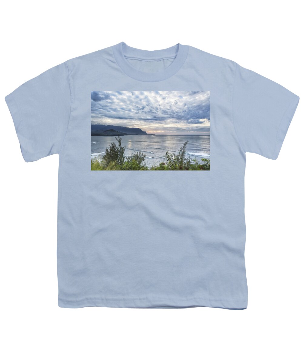 Sunset Youth T-Shirt featuring the photograph Hanalei Bay Sunset - Princeville- Kauai - Hawaii by Belinda Greb