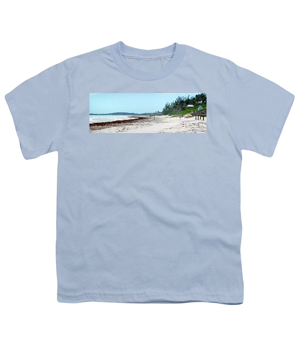 Duane Mccullough Youth T-Shirt featuring the photograph Harbour Island Beach Panoramic by Duane McCullough