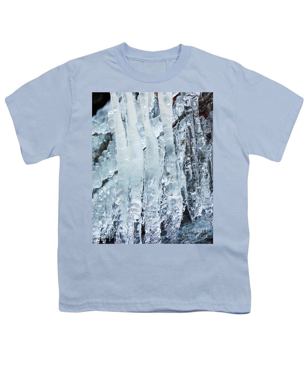 Frost Youth T-Shirt featuring the photograph Icicles 2014 by Karen Adams