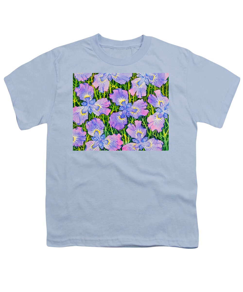 Iris Patterns Youth T-Shirt featuring the painting Iris Patterns by Teresa Ascone
