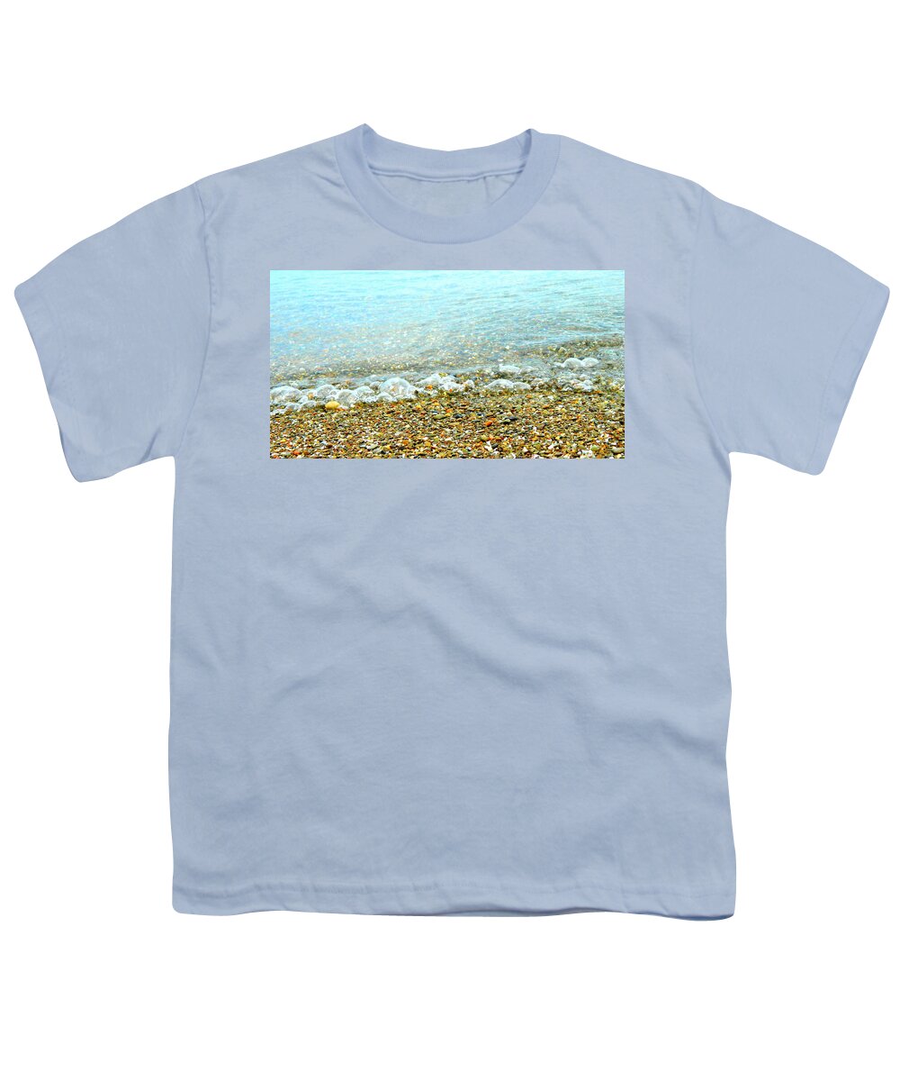 Water Youth T-Shirt featuring the photograph Lake Erie Bubble Waves by Kathy Barney