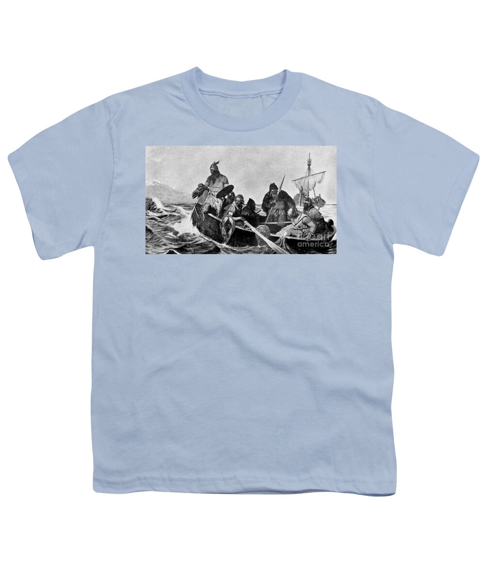 History Youth T-Shirt featuring the photograph Leif Ericson Norse Explorer by Photo Researchers