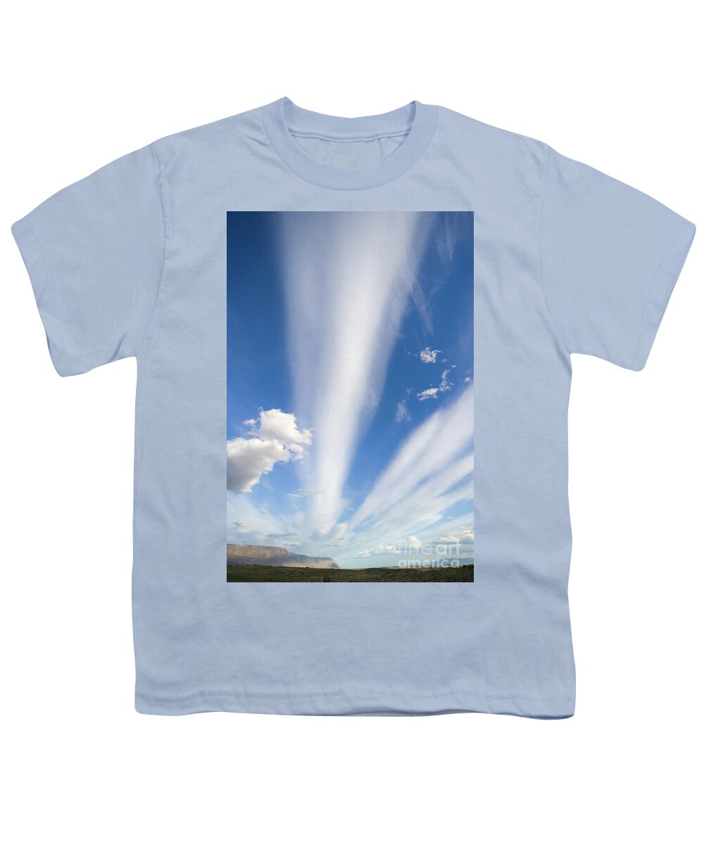 00346024 Youth T-Shirt featuring the photograph Lenticular And Cumulus Clouds Patagonia by Yva Momatiuk and John Eastcott