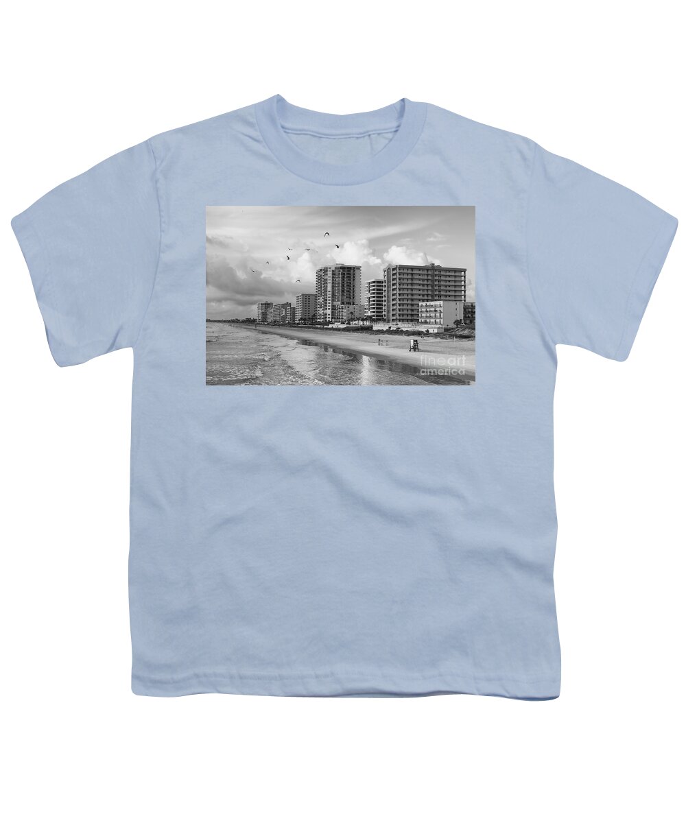 Beach Youth T-Shirt featuring the photograph Morning at Daytona Beach by Deborah Benoit