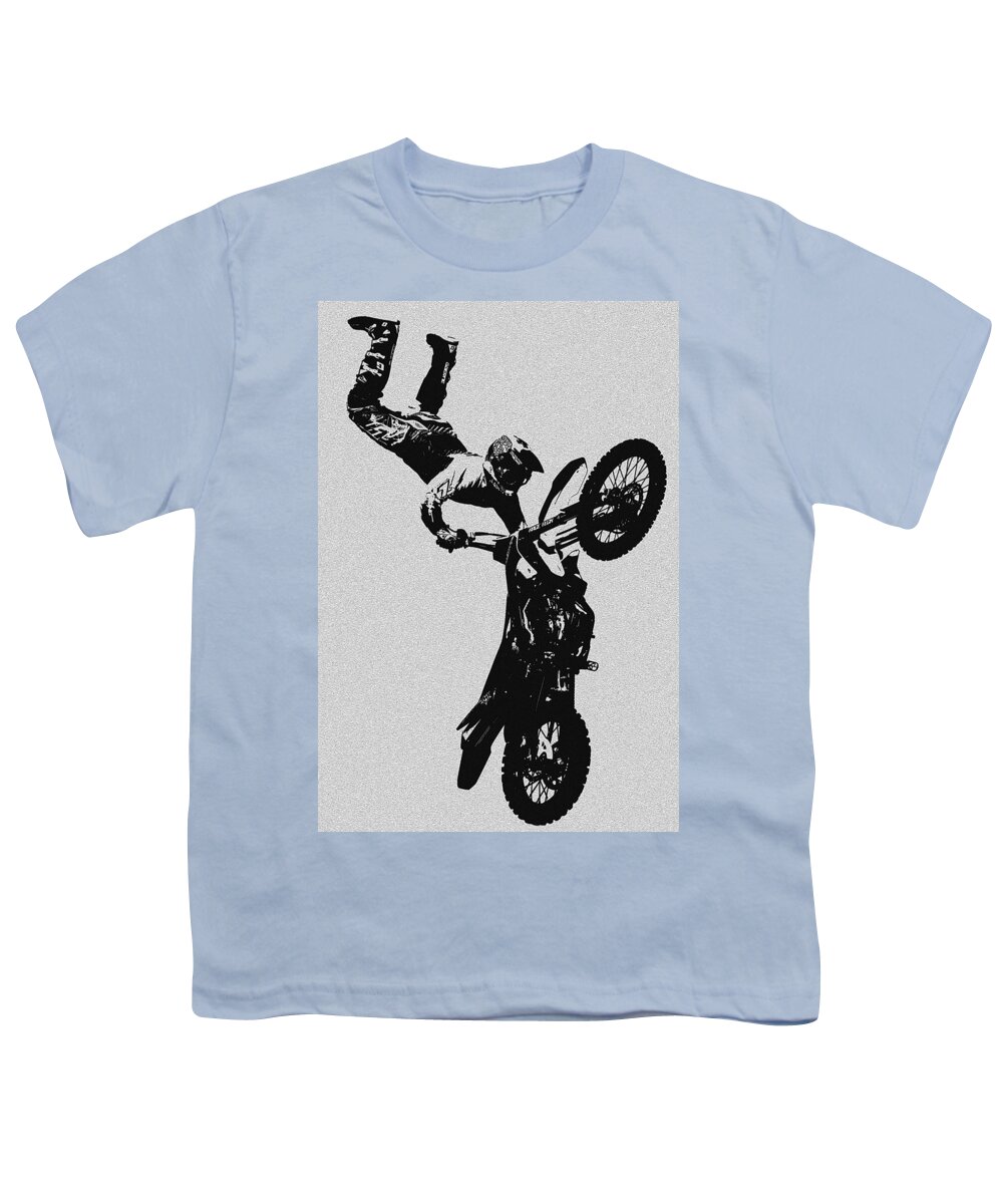 Moto Man Youth T-Shirt featuring the photograph Moto Man O work by David Lee Thompson