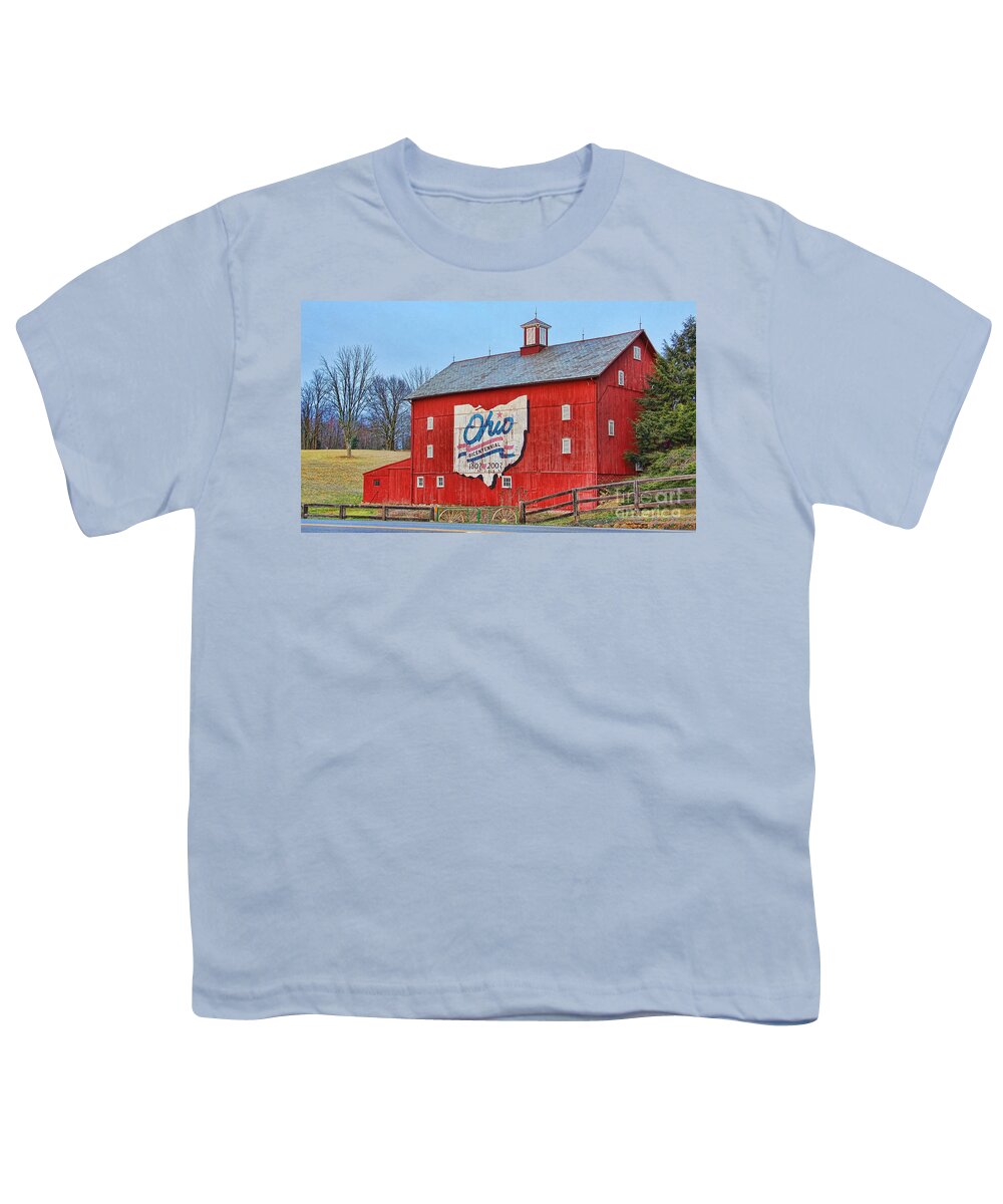 Red Barn Youth T-Shirt featuring the photograph Ohio Bicentennial Barn by Jack Schultz