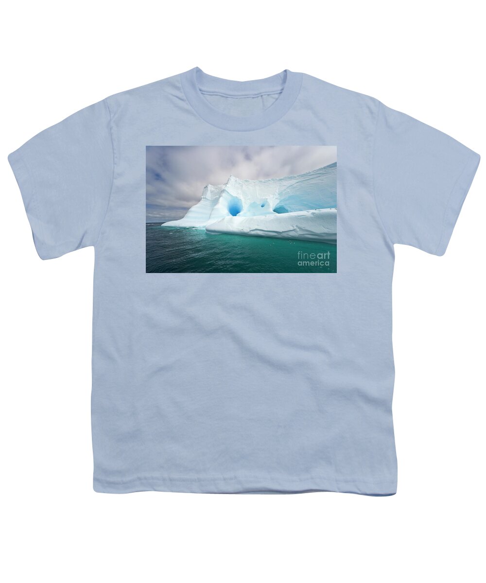 00346003 Youth T-Shirt featuring the photograph Blue Iceberg Near South Georgia by Yva Momatiuk John Eastcott