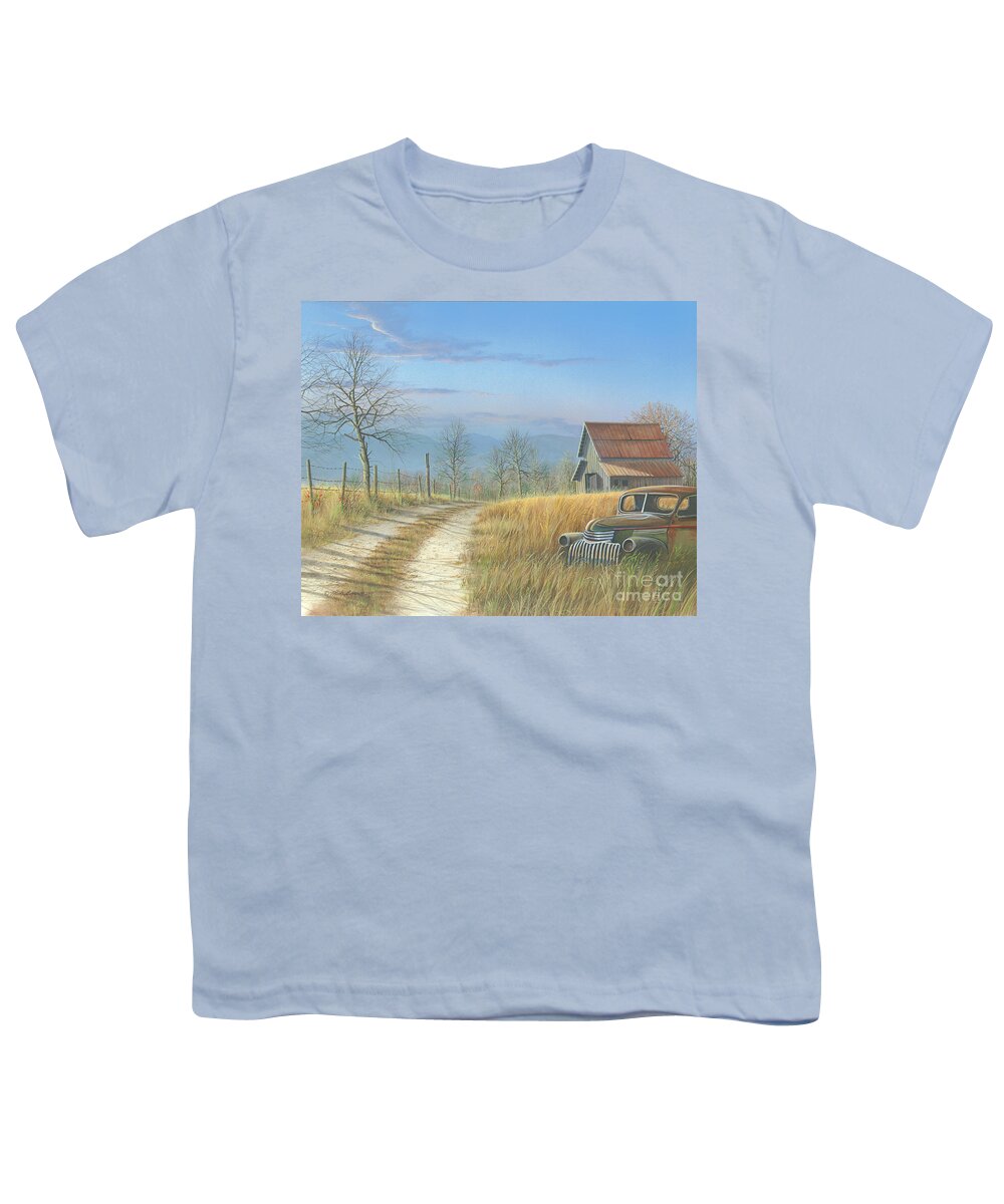 Landscape Youth T-Shirt featuring the painting Our Time has Come and Gone by Mike Brown