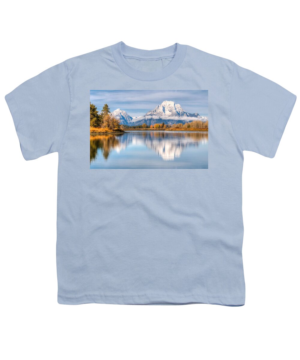 Landscape Youth T-Shirt featuring the photograph Oxbow Bend Reflections 0076 by Kristina Rinell