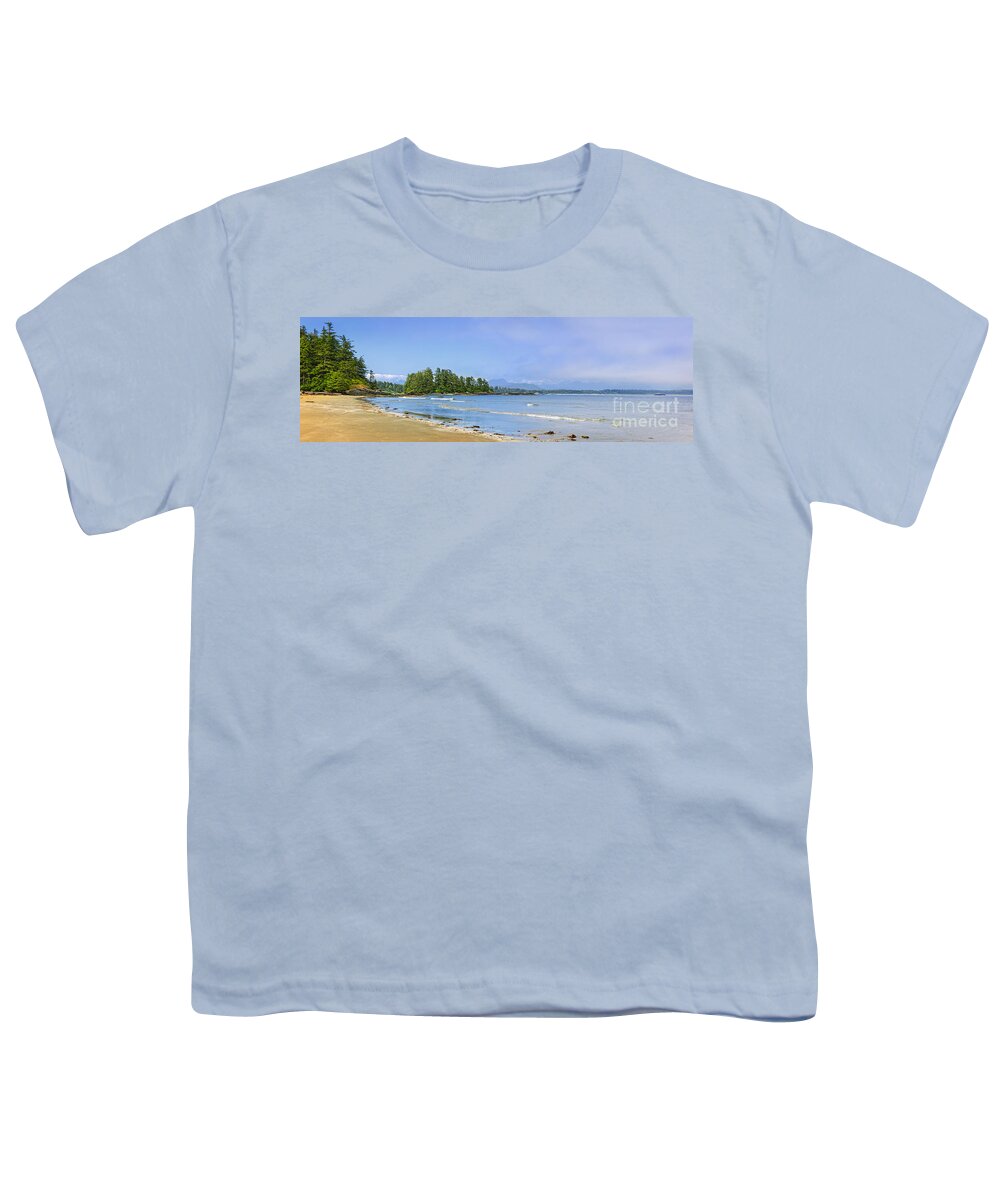 Pacific Youth T-Shirt featuring the photograph Panorama of Pacific coast on Vancouver Island by Elena Elisseeva