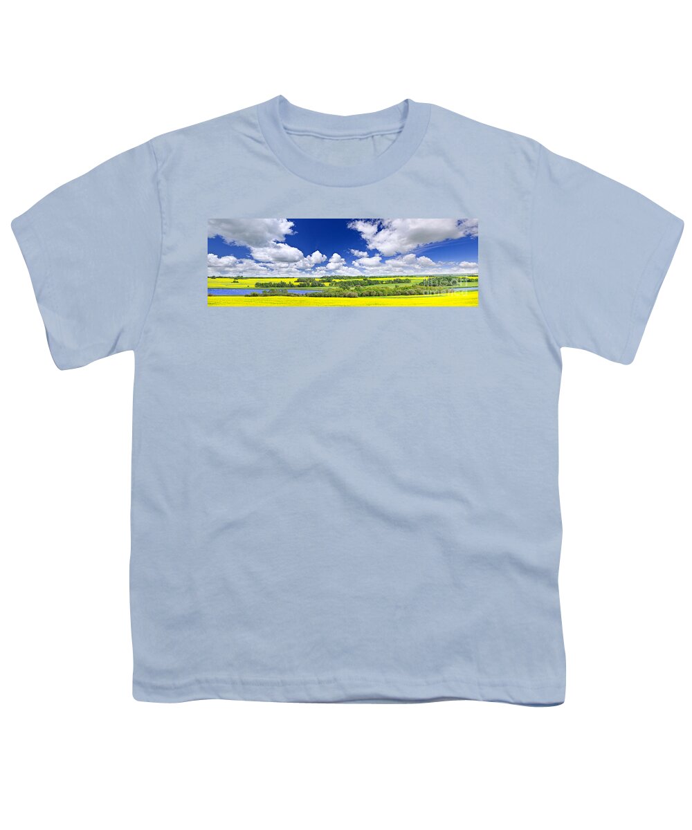 Panorama Youth T-Shirt featuring the photograph Prairie panorama in Saskatchewan by Elena Elisseeva