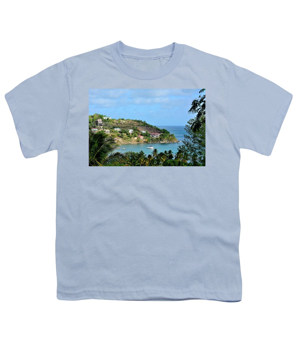 Bay Youth T-Shirt featuring the photograph Quiet Bay on Saint Lucia by Brendan Reals