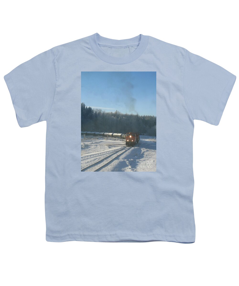 Cn Youth T-Shirt featuring the photograph Ride The Rails by Vivian Martin