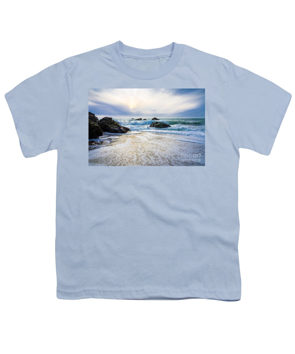 Cml Brown Youth T-Shirt featuring the photograph Setting Sun And Rising Tide by CML Brown